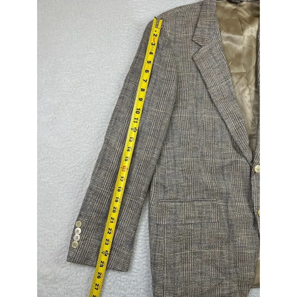 Bill‎ Blass Blazer Mens 44R Plaid Wool Sport Coat Classic Made in USA